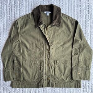 Old Navy Canvas Chore Coat Women’s Large Olive Corduroy Collar NWT Versatile